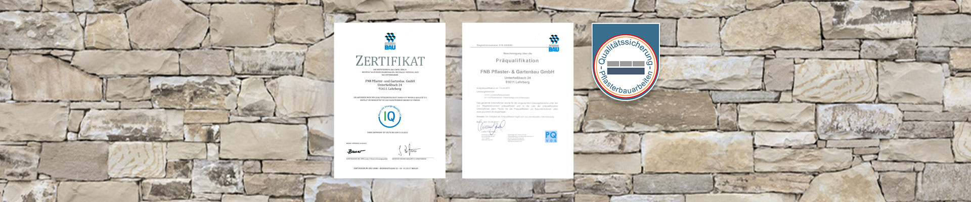 Zertifizierter Pflasterbaubetrieb FNB